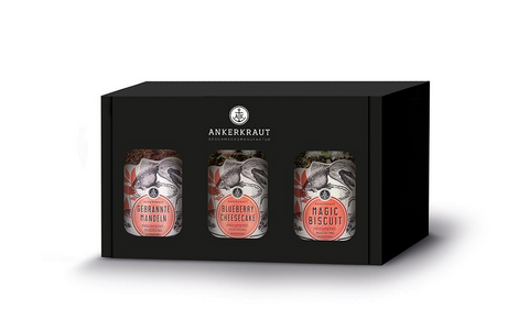 Ankerkraut - Geschenkbox - Süsser Landgang - 3 Korkengläser