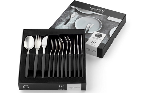 Gense - Besteckset - Focus de Luxe - 12-teilig - Schwarz-Silber