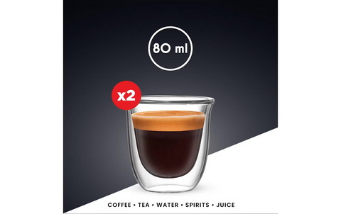 Bialetti - Espresso Becher - Firenze - 80 ml - 2 Stück - Transparent