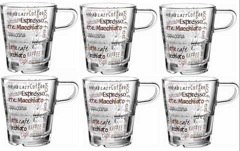 Leonardo - Kaffeetasse Senso mit Text 250 ml - 6 Stück
