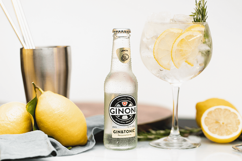 Ginoni - Soft-Drink Lemon - ohne Alkohol - 4 x 20 cl