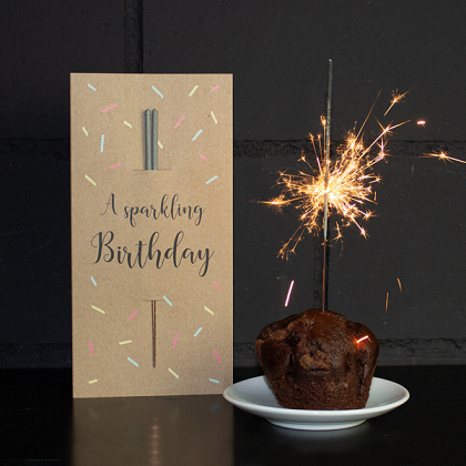 Grusskarte - A Sparkling Birthday - 2 Wunderkerzen