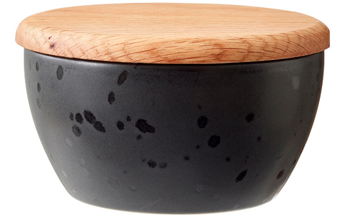 Bitz - Schale mit Holzdeckel - 3 Stück - Schwarz-Bronze