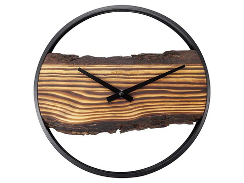 NeXtime Wanduhr Forest Large Ø 45 cm, Braun