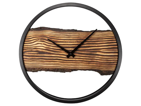 NeXtime Wanduhr Forest Large Ø 45 cm, Braun