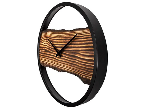 NeXtime Wanduhr Forest Large Ø 45 cm, Braun