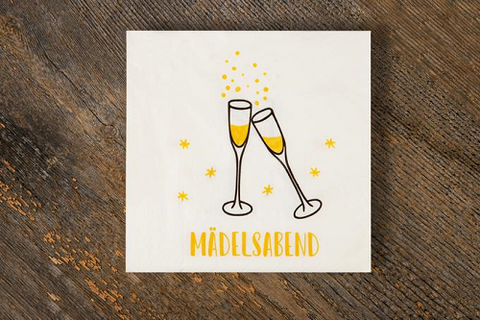 Papierservietten «Mädelsabend» weiss, gross