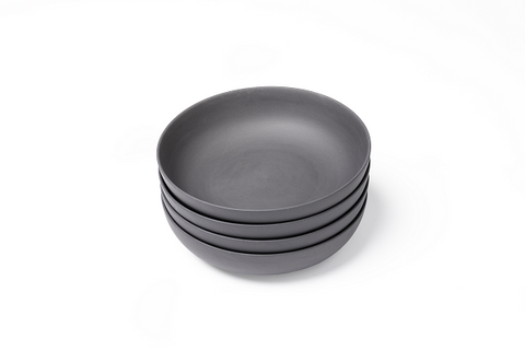 Porzellan Pasta-/Suppenteller Schwarz matt - 4 teilig
