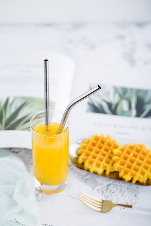 Edelstahl Trinkhalme (inklusive Reinigungsbürste) - Tatavola