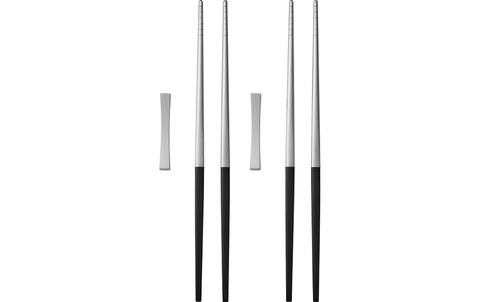 Gense - Essstäbchen - Focus de Luxe - 6-teilig - Schwarz-Silber