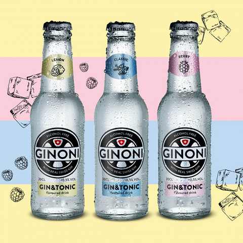 Ginoni - Soft-Drink Lemon - ohne Alkohol - 4 x 20 cl