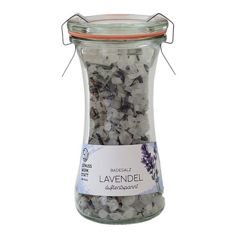 Genusswerkstatt - Badesalz Lavendel im Delikatessenglas - 100 ml