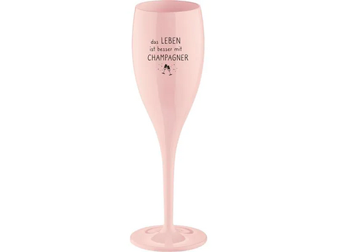 Koziol - Rosa Superglas - Das Leben ist besser mit Champagner - 100 ml