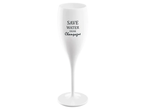 Koziol - weiss Superglas -Save WATER drink Champagne - 100 ml