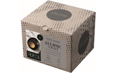 Arthur Krupp Espresso Becher Eclipse Night 100 ml, 4 Stück, Schwarz - Ausverkauf