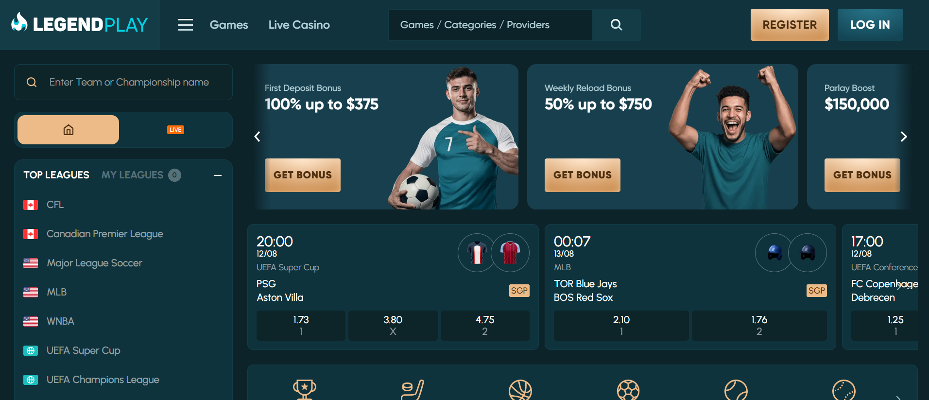 Legendplay Casino Seite